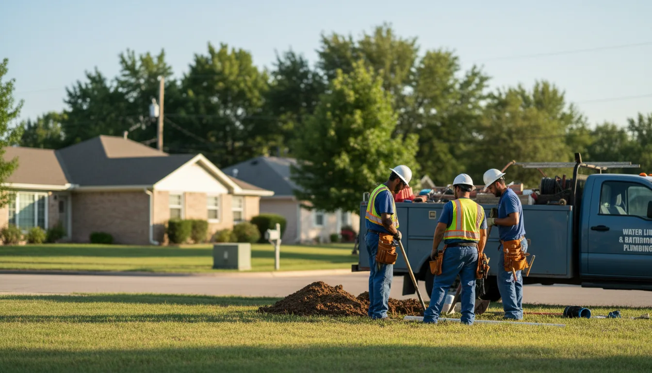 Residential water line and bathroom plumbing service in Aquebogue, NY